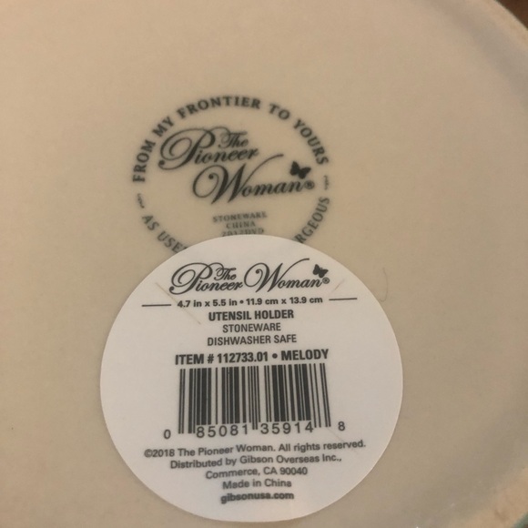 Pioneer Woman Melody Stoneware Floral Utensil Holder Crock Farmhouse Retro - Picture 4 of 4